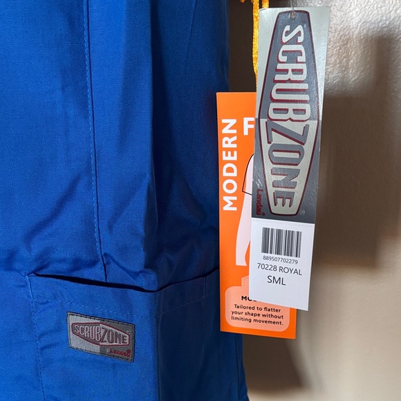 Landau Scrub Zone Women's 2-Pocket Mock Wrap Neck Scrub Top Size Small - Picture 6 of 8